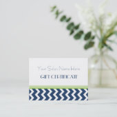 Salon Gift Certificate Limoen Blue Chevron Kortingskaartje (Staand voorkant)
