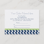 Salon Gift Certificate Limoen Blue Chevron Kortingskaartje (Achterkant)