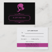Salon Gift Certificate (Plum) Kortingskaartje (Voorkant / Achterkant)