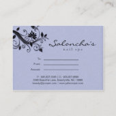 Salon Gift Certificate Spa Floral Paars Black Kortingskaartje (Achterkant)
