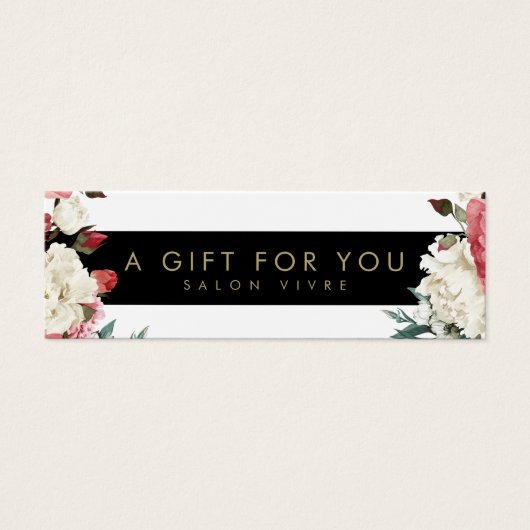 Salon Gift Kaart Botanical Flowers Stripes (Voorkant)