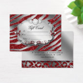 Salon Gift Kaart Jewelry Zebra Xmas Red Silver (Bureau)