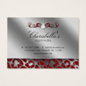 Salon Gift Kaart Jewelry Zebra Xmas Red Silver (Achterkant)