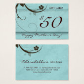 Salon Gift Kaart Spa Bloed waterige blauw $50 (Voorkant /achterkant)