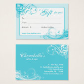 Salon Gift Kaart Spa Floral Swirls BB (Voorkant /achterkant)