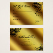 Salon Gift Kaart Spa Gold Floral Butterfly (Voorkant /achterkant)