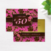 Salon Gift Kaart Spa Gold Floral Pink Brown $50 (Bureau)