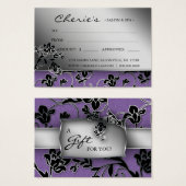 Salon Gift Kaart Spa Paars Floral (Voorkant /achterkant)