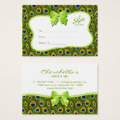 Salon Gift Kaart Spa Valentijnsdag Peacock Animal (Voorkant /achterkant)