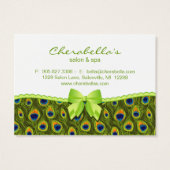 Salon Gift Kaart Spa Valentijnsdag Peacock Animal (Achterkant)