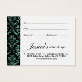 Salon Gift Kaart Vlinder  Damask Blauwgroen (Achterkant)