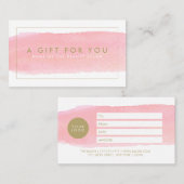 Salon Gift Kaart Waterverf Minimalistisch Modern (Voorkant / Achterkant)