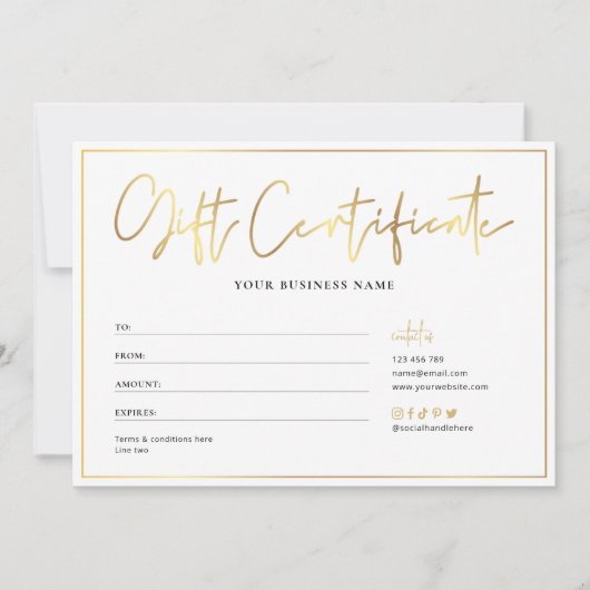 Salon Glam Gold Logo Moderne Cadeaubon (Voorkant)