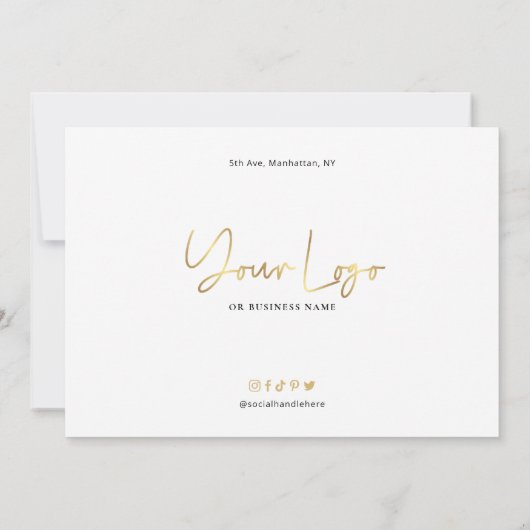 Salon Glam Gold Logo Moderne Cadeaubon (Achterkant)