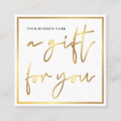 Salon Glam Gold Logo Moderne Cadeaubon Vierkante Visitekaartje (Voorkant)