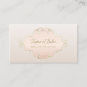 Salon Glitter Chique Licht Roos Roze Filigraan Lij Visitekaartje (Voorkant)