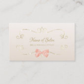 Salon Glitter Glam Lijst en chique roze strik Visitekaartje (Voorkant)