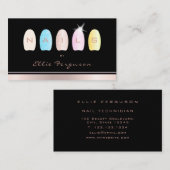 Salon Glitter Glam Roos Gold voor technicus Nail Visitekaartje (Voorkant / Achterkant)