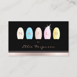 Salon Glitter Glam Roos Gold voor technicus Nail Visitekaartje