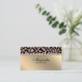 Salon Glitter Leopard Gold Pink Visitekaartje (Staand voorkant)