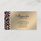 Salon Glitter Leopard Gold Pink Visitekaartje (Achterkant)