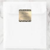 Salon Glitter Leopard Gold Square Sticker (Tas)