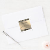 Salon Glitter Leopard Gold Square Sticker (Envelop)