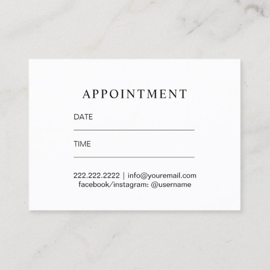 Salon Gold Glitter Lips Makeup Artist Appointment Afsprakenkaartje (Achterkant)