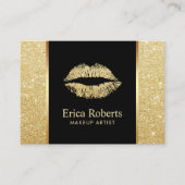 Salon Gold Glitter Lips Makeup Artist Appointment Afsprakenkaartje (Voorkant)