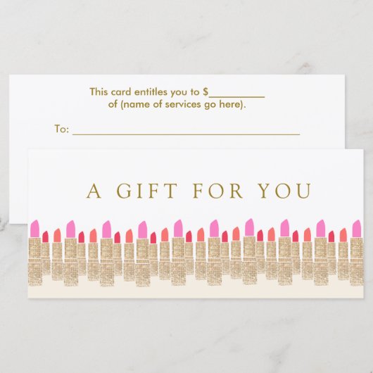 Salon Gold Sequin Lipstick Cadeaubon (Voorkant / Achterkant)