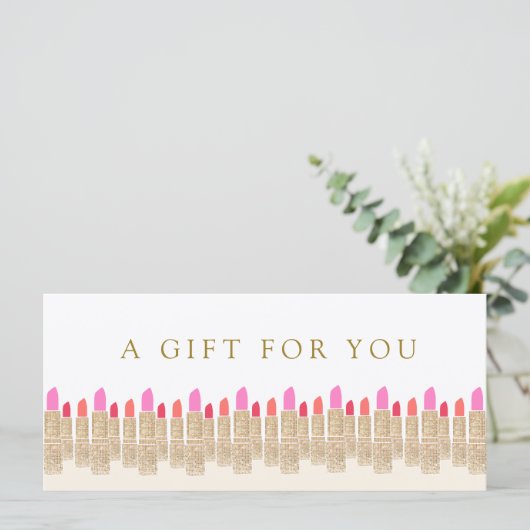 Salon Gold Sequin Lipstick Cadeaubon (Staand voorkant)