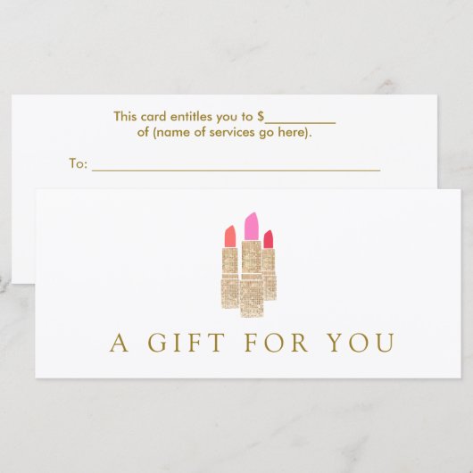 Salon Gold Sequin Lipstick Cadeaubon 2 (Voorkant / Achterkant)