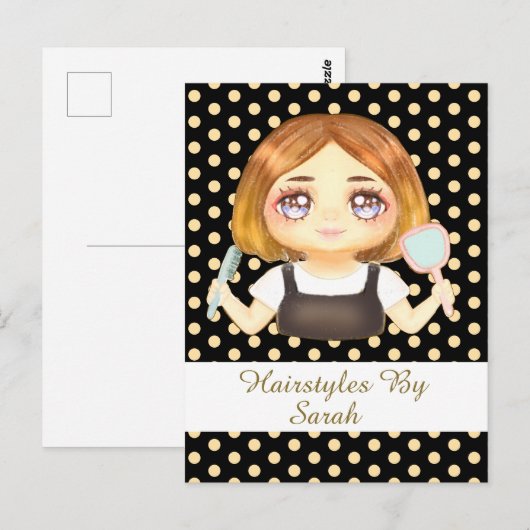 Salon Haarstylist Briefkaart (Voorkant / Achterkant)