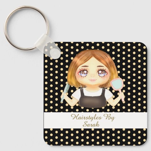 Salon Haarstylist Sleutelhanger (Voorkant)