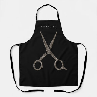 SALON Hair stylist - moderne schaar zwart Apron Schort