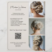 Salon Hair Stylist Services 3 foto's QR Flyer (Voorkant)