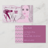 Salon Hairdresser Vrouw & Tools Visitekaartje (Voorkant / Achterkant)