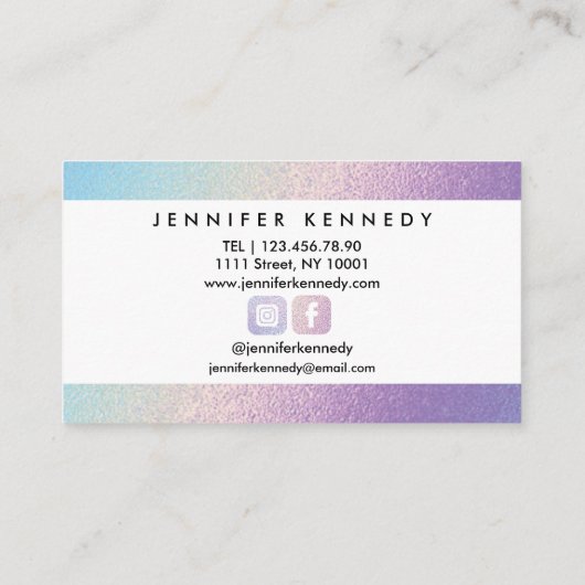 Salon Holographic Iridescent Glam van Nail Technic Visitekaartje (Achterkant)
