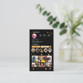 Salon Instagram Peach | Social Media QR Code Visitekaartje (Staand voorkant)