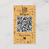 Salon Instagram Peach | Social Media QR Code Visitekaartje (Achterkant)