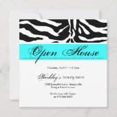 Salon Invitation Open House en Zebra Blue Kaart (Voorkant)