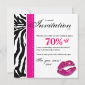 Salon Invitation Open House en Zebra Roze Kaart (Achterkant)