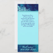 Salon Invite Floral Grunge Blue Denim Kaart (Achterkant)