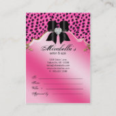 Salon Jewelry Gift Certificate Leopard Pink Bow Kortingskaartje (Achterkant)