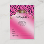 Salon Jewelry Gift Certificate Leopard Pink Crown Kortingskaartje (Achterkant)