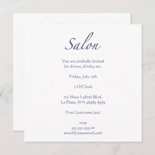 Salon Kaart (Voorkant / Achterkant)