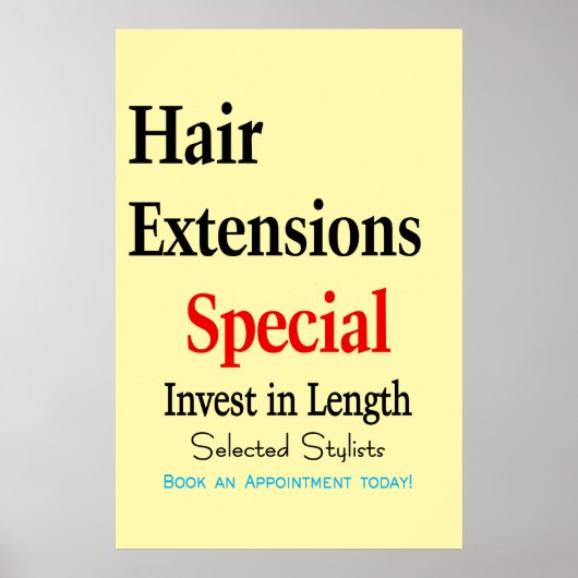 Salon Kapperszaak Poster Haar Extensions Lengte (Voorkant)