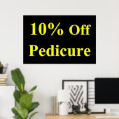 Salon Kapperszaak Posters 10% Korting Pedicure Zwa (Thuiskantoor)