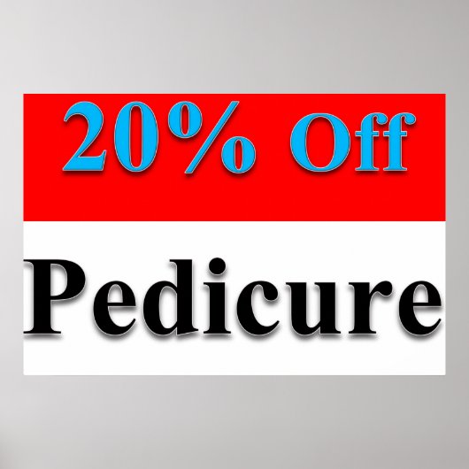 Salon Kapperszaak Posters 20% Korting Pedicure Bla (Voorkant)