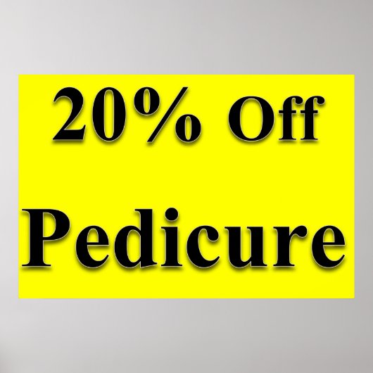 Salon Kapperszaak Posters 20% Korting Pedicure Gee (Voorkant)